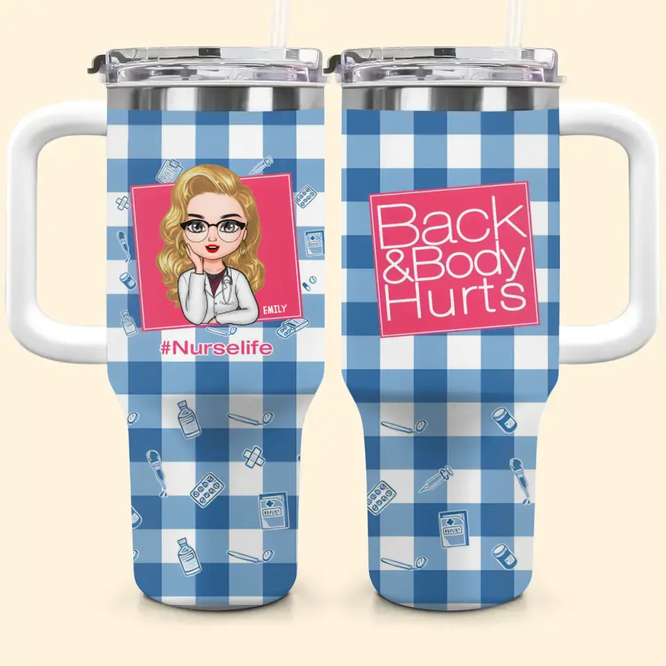 Nurse Life Custom Stanley Quencher 40Oz Stainless Steel Tumbler With Handle
