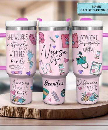 Nurse Life Custom Stanley Quencher 40Oz Stainless Steel Tumbler With Handle
