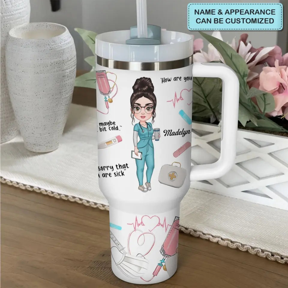 Nurse Life Custom Stanley Quencher 40Oz Stainless Steel Tumbler With Handle - Image 2