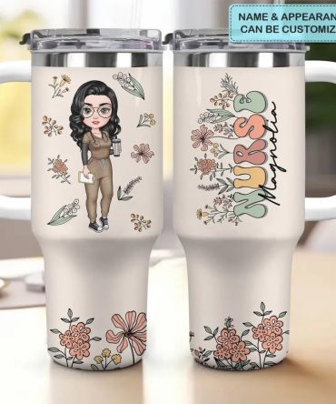 Nurse Life Custom Stanley Quencher 40Oz Stainless Steel Tumbler With Handle