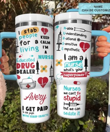 Nurse Life Custom Stanley Quencher 40Oz Stainless Steel Tumbler With Handle