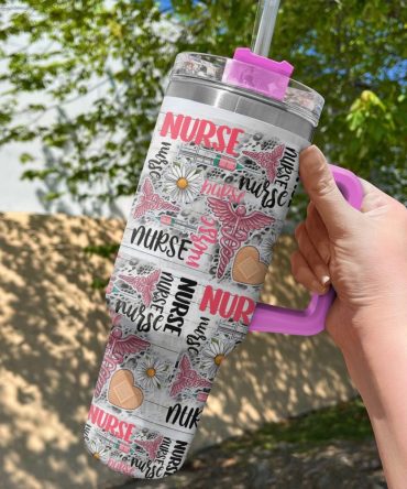 Nurse Life Custom Stanley Quencher 40Oz Stainless Steel Tumbler With Handle