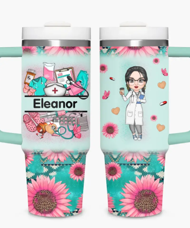 Nurse Life Custom Stanley Quencher 40Oz Stainless Steel Tumbler With Handle
