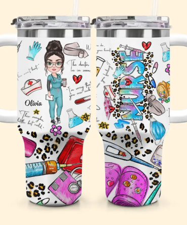 Nurse Scrubs Life Custom Stanley Quencher 40Oz Stainless Steel Tumbler With Handle
