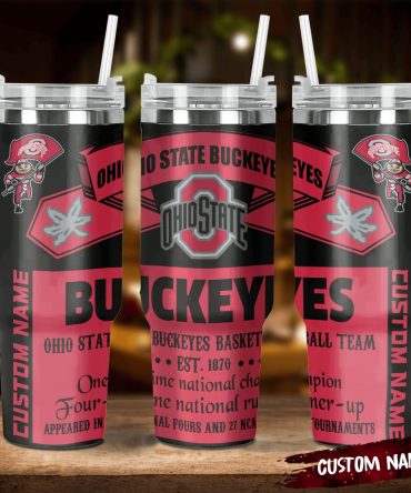 Ohio State Buckeyes Ncaa Custom Stanley Quencher 40Oz Stainless Steel Tumbler With Handle