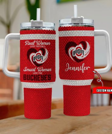 Ohio State Buckeyes Ncaa Custom Stanley Quencher 40Oz Stainless Steel Tumbler With Handle