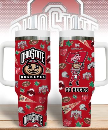 Ohio State Buckeyes Ncaa Sports Custom Stanley Quencher 40Oz Stainless Steel Tumbler With Handle