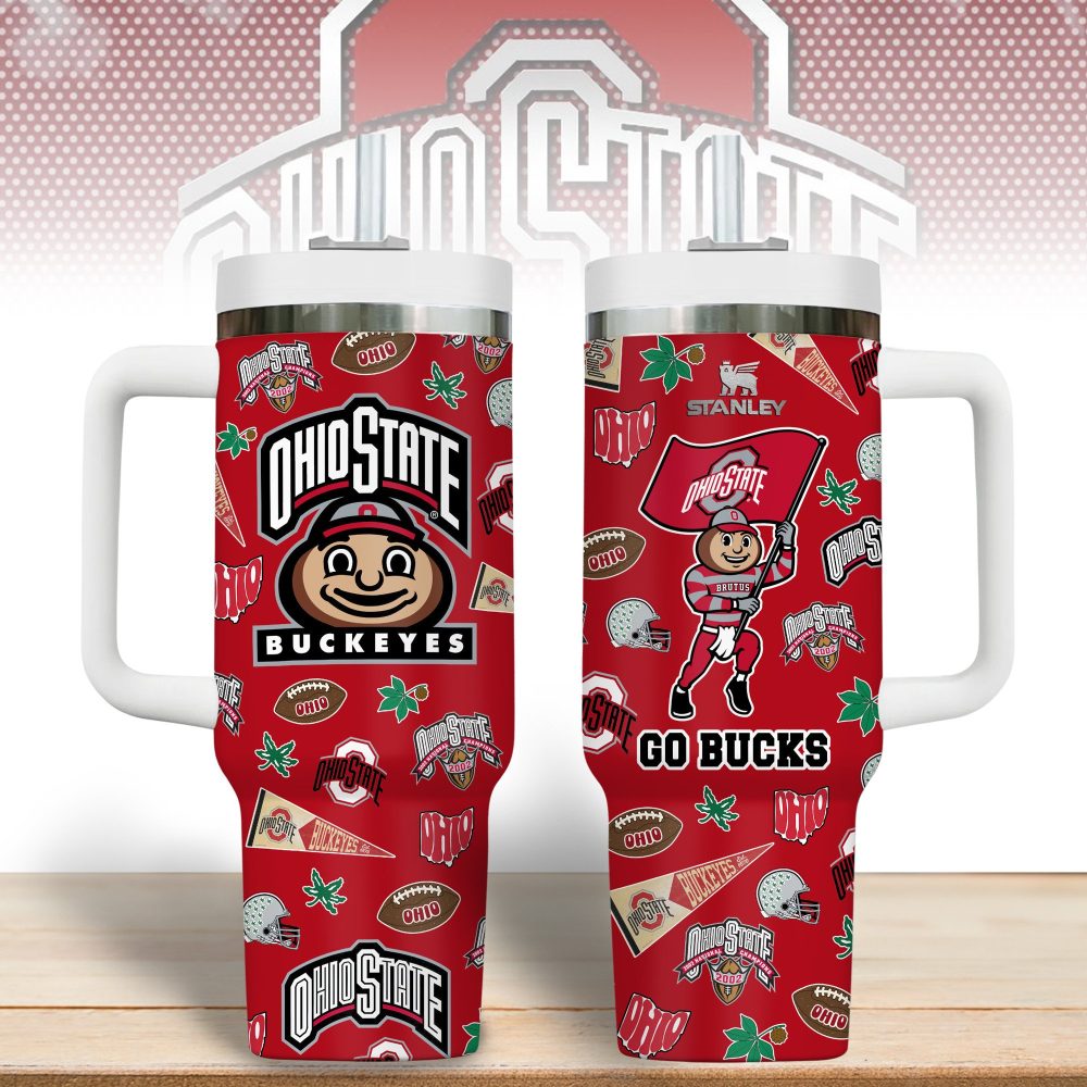 Ohio State Buckeyes Ncaa Sports Custom Stanley Quencher 40Oz Stainless Steel Tumbler With Handle