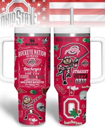 Ohio State Buckeyes Ncaa Sports Custom Stanley Quencher 40Oz Stainless Steel Tumbler With Handle