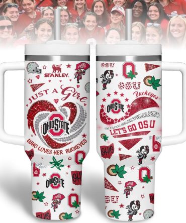 Ohio State Buckeyes Ncaa Sports Custom Stanley Quencher 40Oz Stainless Steel Tumbler With Handle