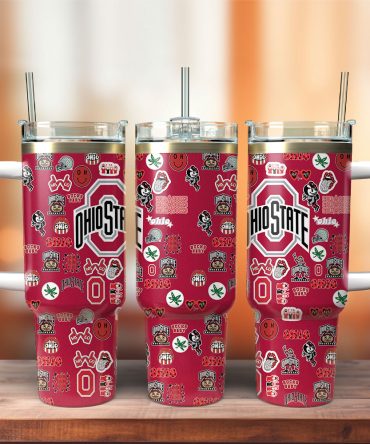 Ohio State Buckeyes Ncaa Sports Custom Stanley Quencher 40Oz Stainless Steel Tumbler With Handle