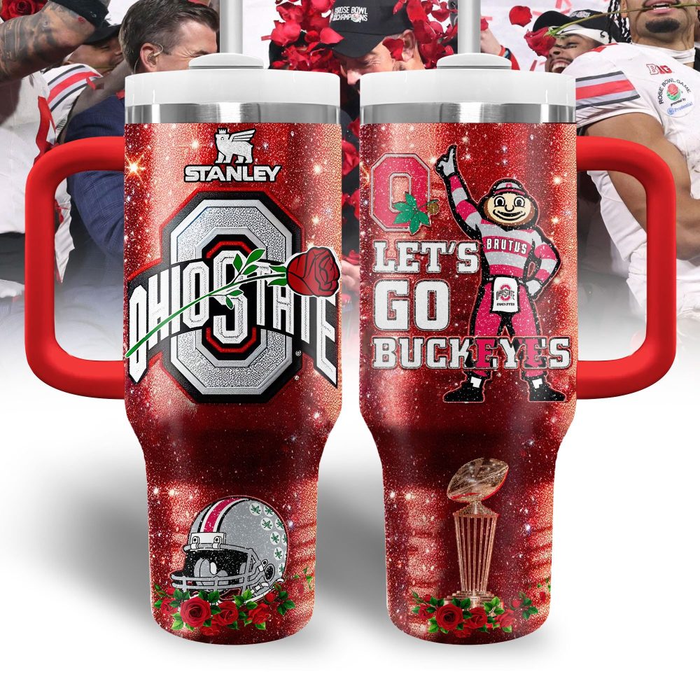 Ohio State Buckeyes Ncaa Sports Custom Stanley Quencher 40Oz Stainless Steel Tumbler With Handle