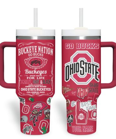 Ohio State Buckeyes Ncaa Sports Custom Stanley Quencher 40Oz Stainless Steel Tumbler With Handle
