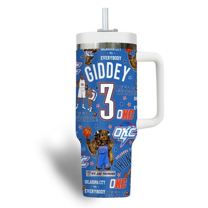 Oklahoma City Thunder Nba Custom Stanley Quencher 40Oz Stainless Steel Tumbler - Image 3