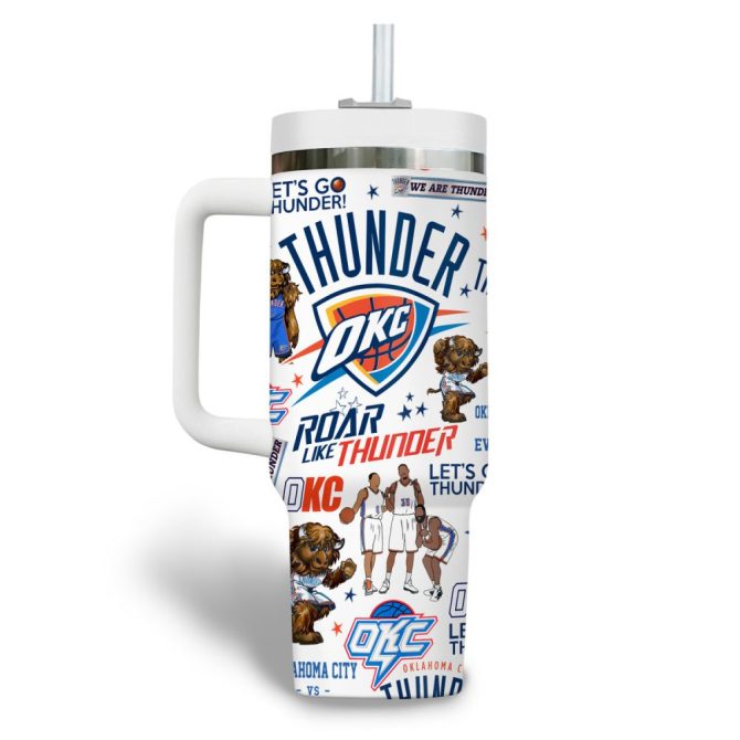 Oklahoma City Thunder Nba Custom Stanley Quencher 40Oz Stainless Steel Tumbler - Image 6