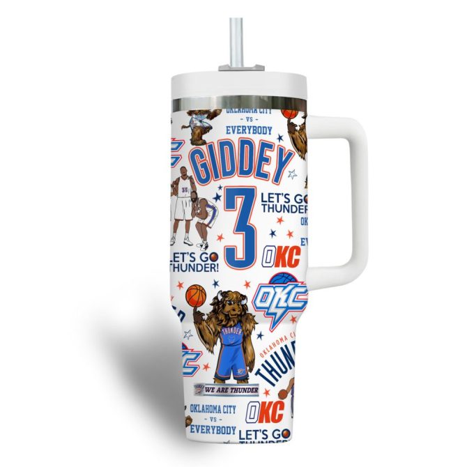 Oklahoma City Thunder Nba Custom Stanley Quencher 40Oz Stainless Steel Tumbler - Image 5
