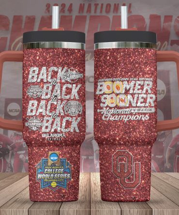 Oklahoma Sooners Ncaa Custom Stanley Quencher 40Oz Stainless Steel Tumbler With Handle