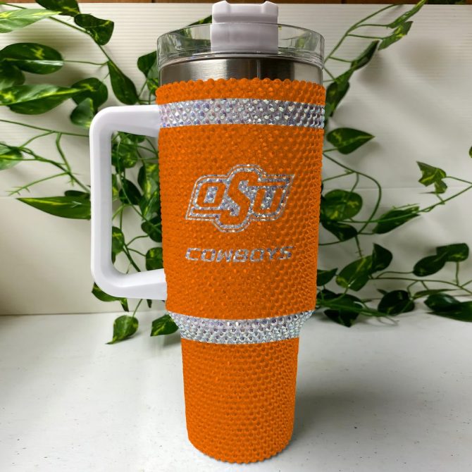 Oklahoma State Cowboys Ncaa Custom Stanley Quencher 40Oz Stainless Steel Tumbler With Handle - Image 3