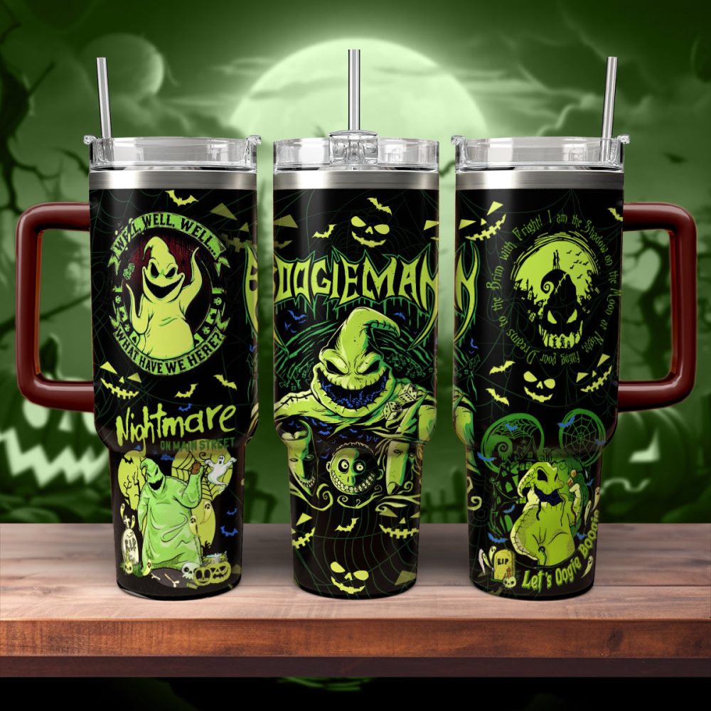Oogie Boogie The Nightmare Before Christmas Movies Custom Stanley Quencher 40Oz Stainless Steel Tumbler With Handle - Image 5