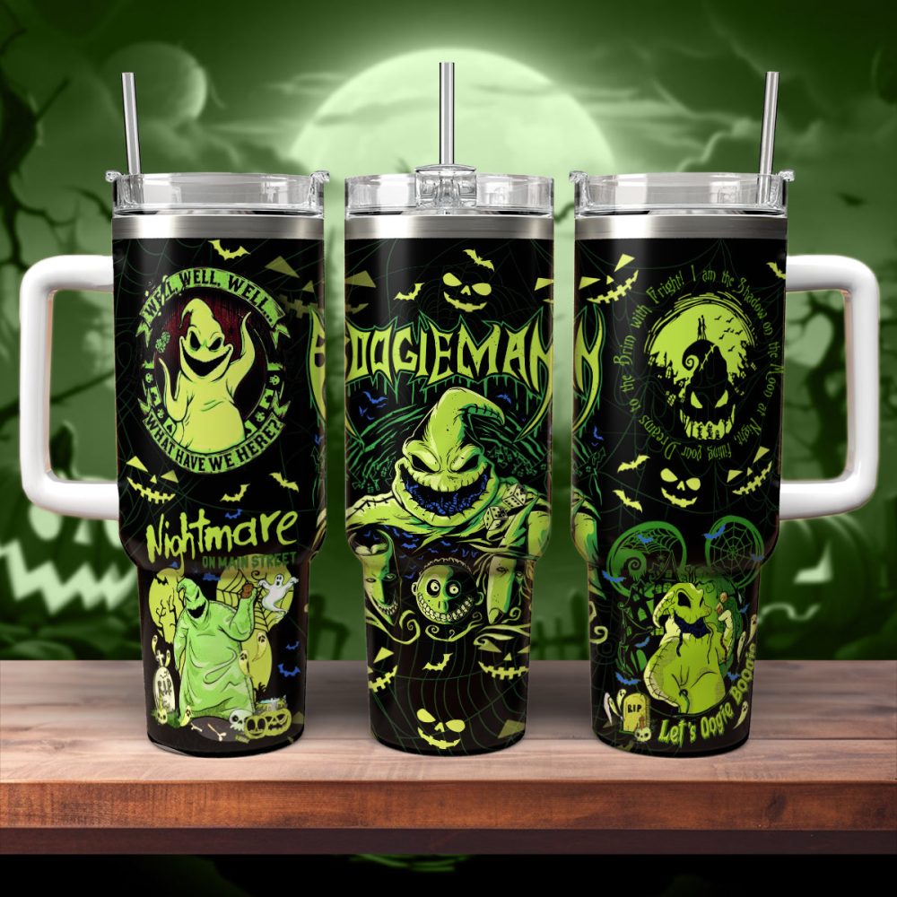 Oogie Boogie The Nightmare Before Christmas Movies Custom Stanley Quencher 40Oz Stainless Steel Tumbler With Handle - Image 3