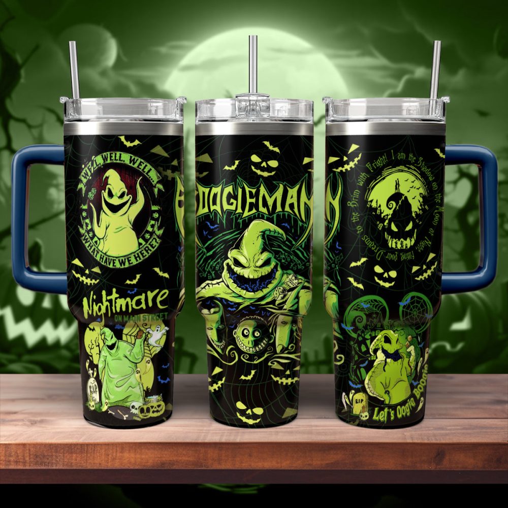 Oogie Boogie The Nightmare Before Christmas Movies Custom Stanley Quencher 40Oz Stainless Steel Tumbler With Handle - Image 4