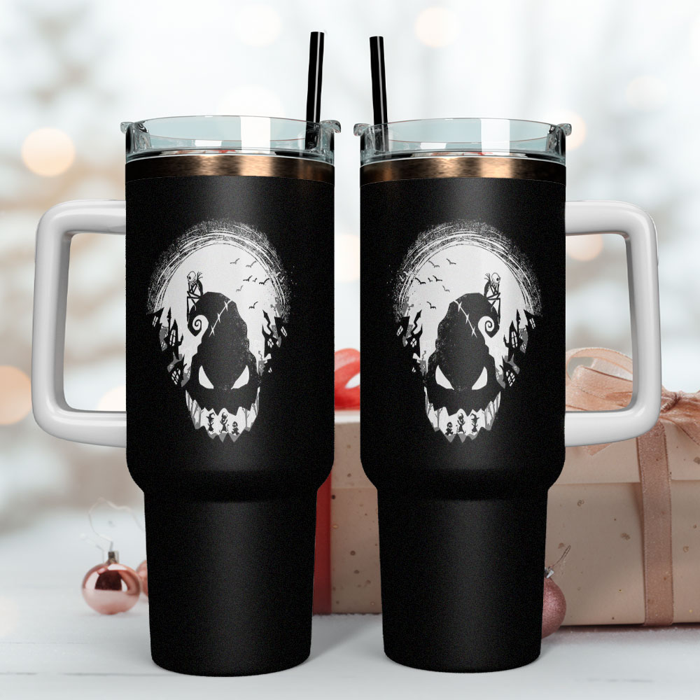 Oogie Boogie The Nightmare Before Christmas Movies Custom Stanley Quencher 40Oz Stainless Steel Tumbler With Handle - Image 4