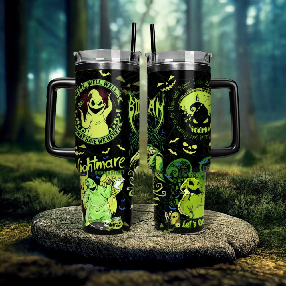 Oogie Boogie The Nightmare Before Christmas Movies Custom Stanley Quencher 40Oz Stainless Steel Tumbler With Handle - Image 2