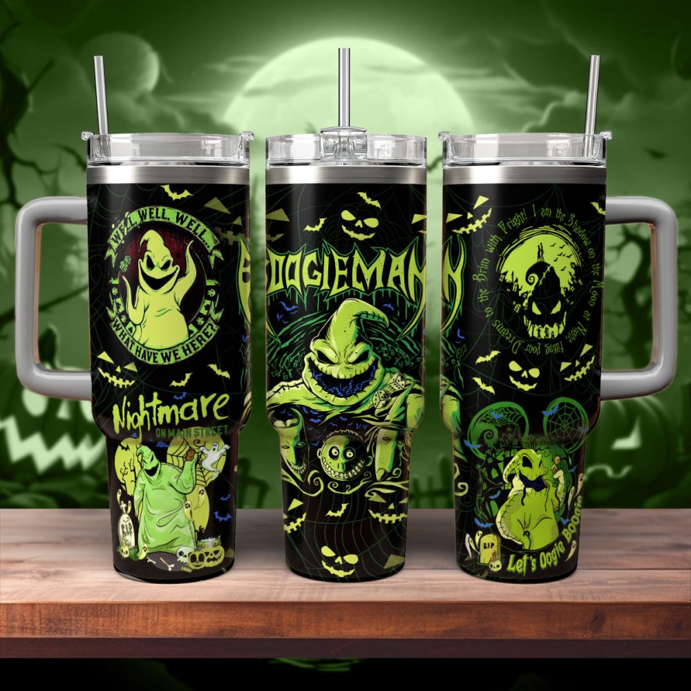 Oogie Boogie The Nightmare Before Christmas Movies Custom Stanley Quencher 40Oz Stainless Steel Tumbler With Handle - Image 6