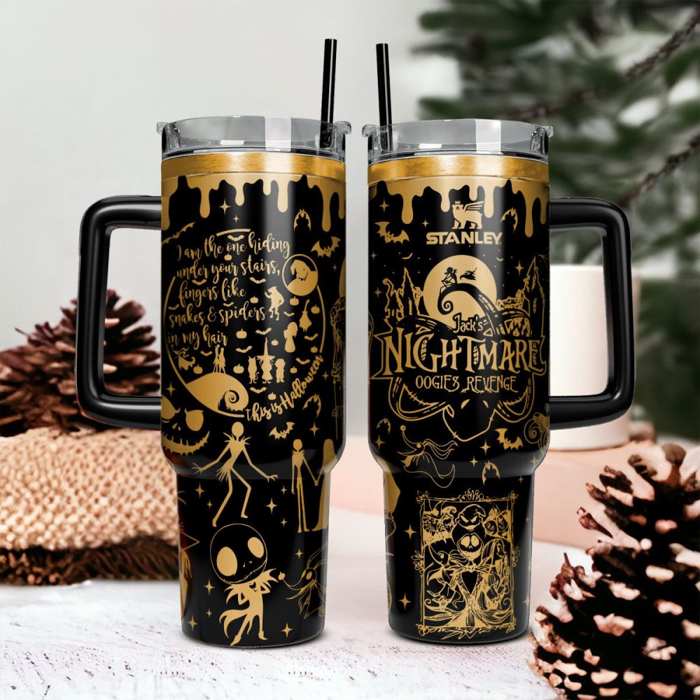 Oogie #8217;S Revenge The Nightmare Before Christmas Games Custom Stanley Quencher 40Oz Stainless Steel Tumbler With Handle