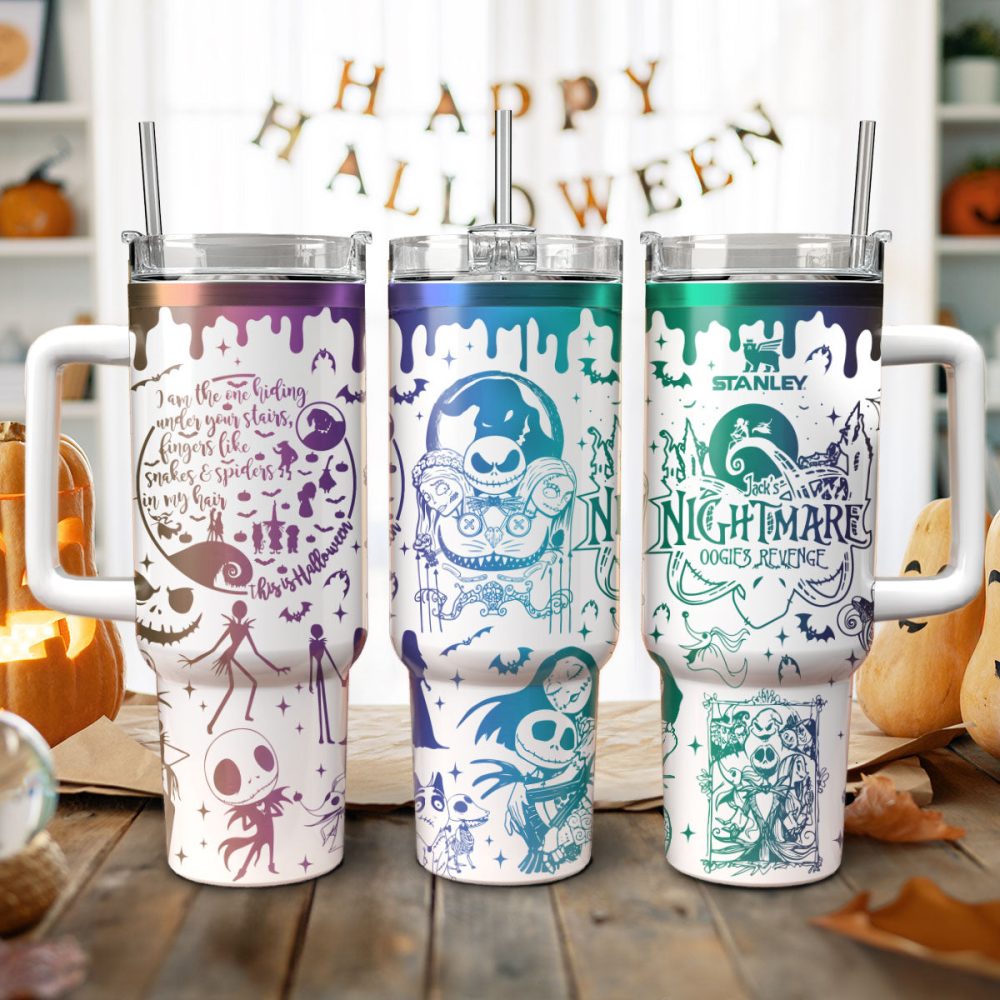 Oogie #8217;S Revenge The Nightmare Before Christmas Games Custom Stanley Quencher 40Oz Stainless Steel Tumbler With Handle