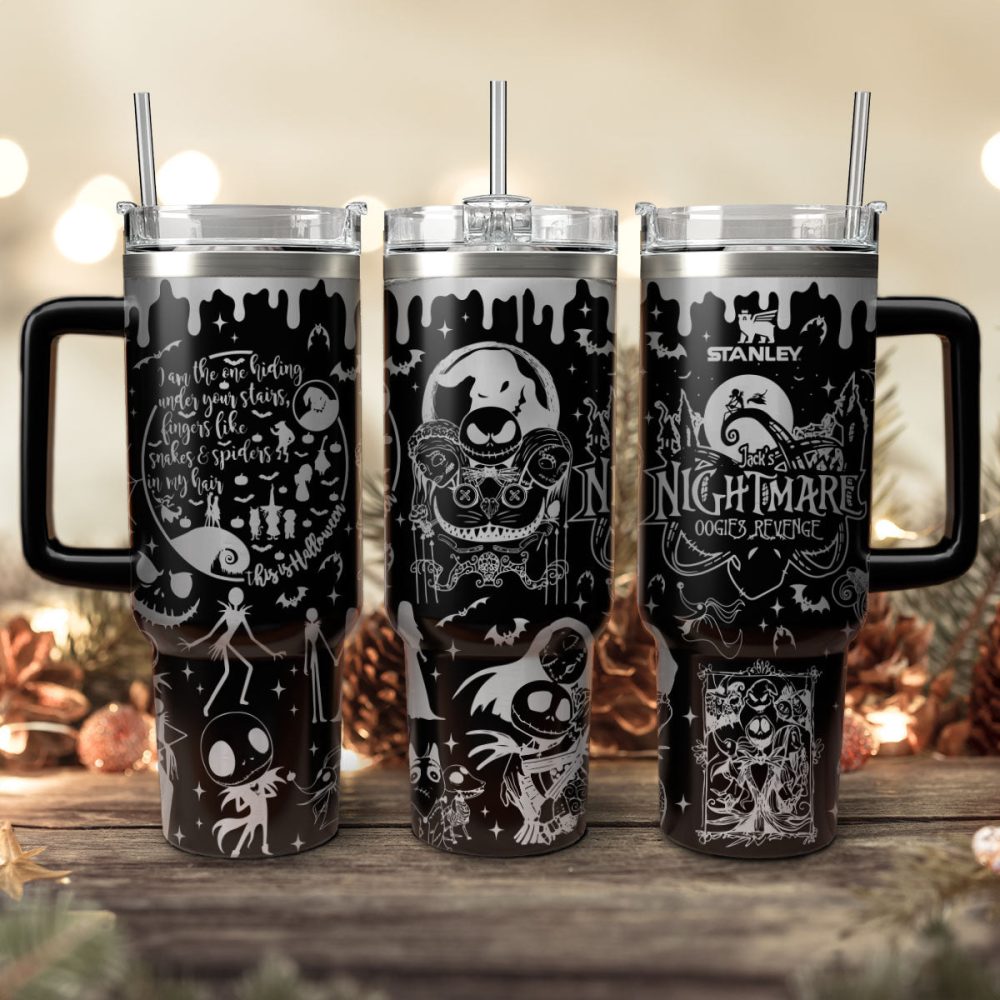 Oogie #8217;S Revenge The Nightmare Before Christmas Games Custom Stanley Quencher 40Oz Stainless Steel Tumbler With Handle