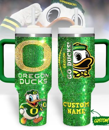 Oregon Ducks Ncaa Sports Custom Stanley Quencher 40Oz Stainless Steel Tumbler With Handle
