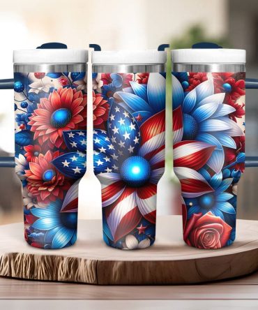 Patriot Usa Sunflower Custom Stanley Quencher 40Oz Stainless Steel Tumbler With Handle