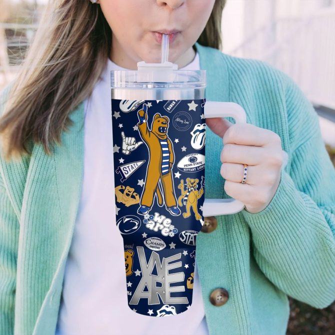 Penn State Nittany Lions Ncaa Custom Stanley Quencher 40Oz Stainless Steel Tumbler With Handle - Image 4