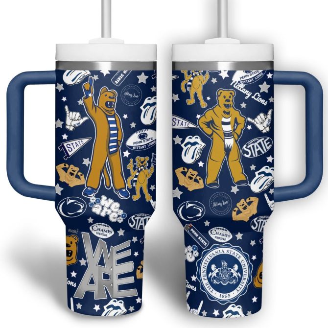 Penn State Nittany Lions Ncaa Custom Stanley Quencher 40Oz Stainless Steel Tumbler With Handle - Image 2