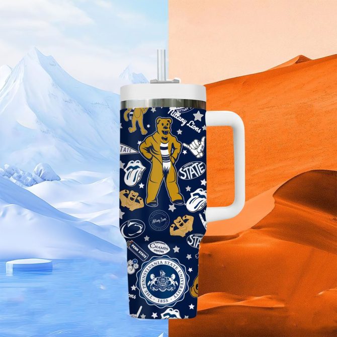 Penn State Nittany Lions Ncaa Custom Stanley Quencher 40Oz Stainless Steel Tumbler With Handle - Image 7