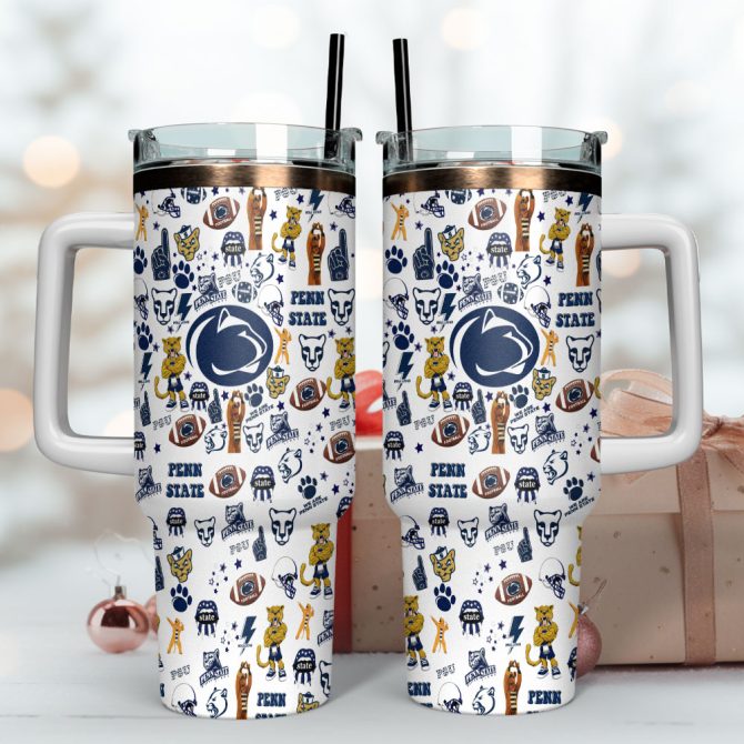 Penn State Nittany Lions Ncaa Sports Custom Stanley Quencher 40Oz Stainless Steel Tumbler With Handle - Image 4