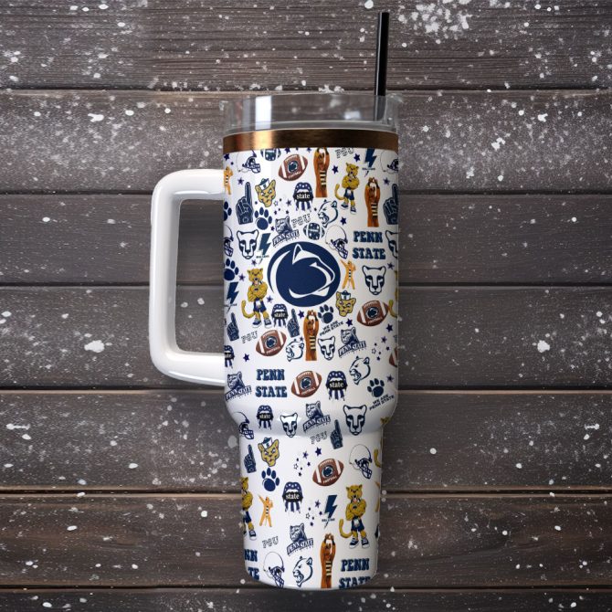 Penn State Nittany Lions Ncaa Sports Custom Stanley Quencher 40Oz Stainless Steel Tumbler With Handle - Image 2