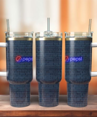 Pepsi Drinks Custom Stanley Quencher 40Oz Stainless Steel Tumbler With Handle