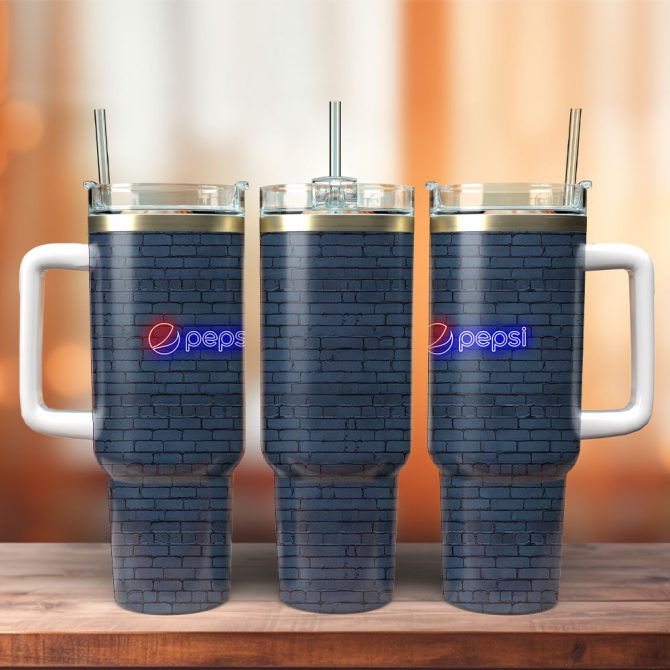 Pepsi Drinks Custom Stanley Quencher 40Oz Stainless Steel Tumbler With Handle