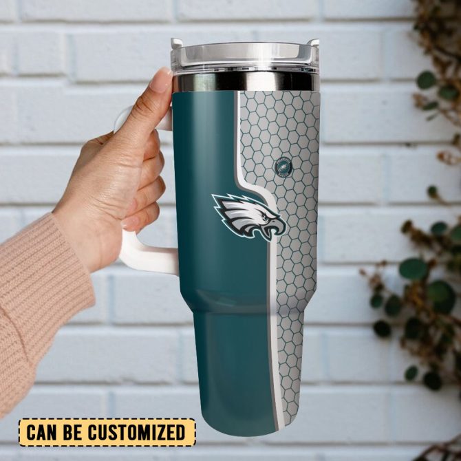 Philadelphia Eagles Nfl Custom Stanley Quencher 40Oz Stainless Steel Tumbler With Handle - Image 3