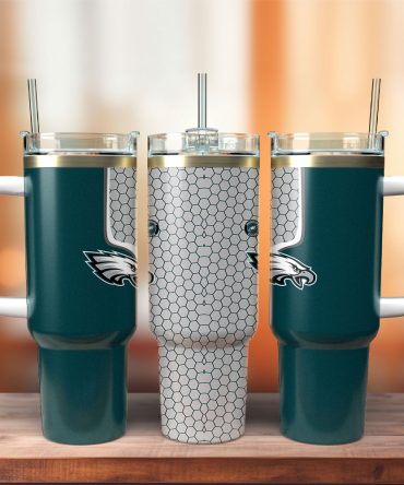 Philadelphia Eagles Nfl Custom Stanley Quencher 40Oz Stainless Steel Tumbler With Handle