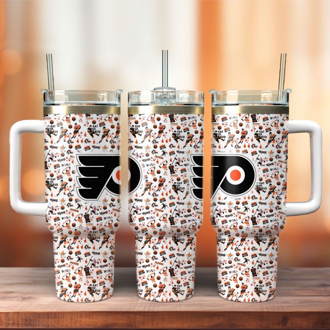 Philadelphia Flyers Nhl Custom Stanley Quencher 40Oz Stainless Steel Tumbler With Handle