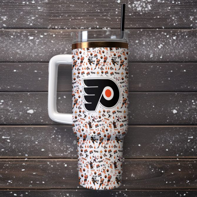 Philadelphia Flyers Nhl Custom Stanley Quencher 40Oz Stainless Steel Tumbler With Handle - Image 2
