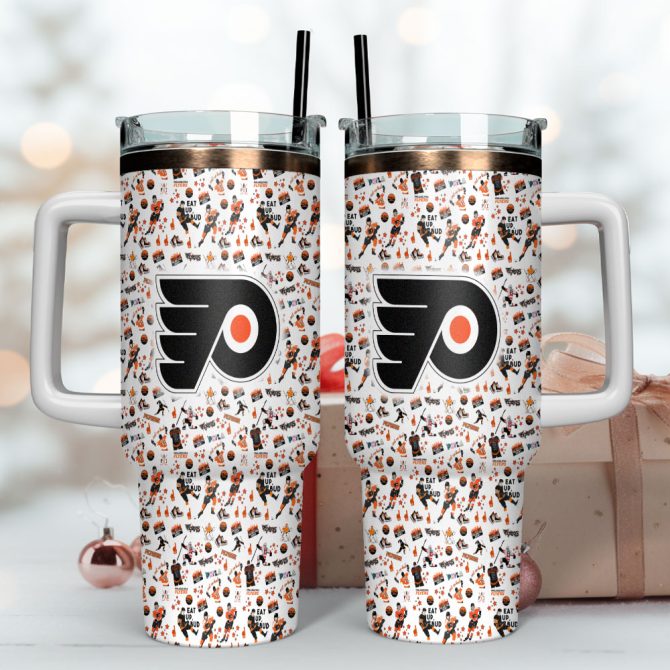Philadelphia Flyers Nhl Custom Stanley Quencher 40Oz Stainless Steel Tumbler With Handle - Image 4