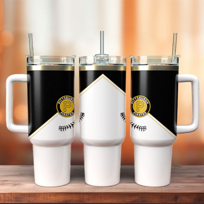 Pittburgh Pirates Mlb Custom Stanley Quencher 40Oz Stainless Steel Tumbler With Handle