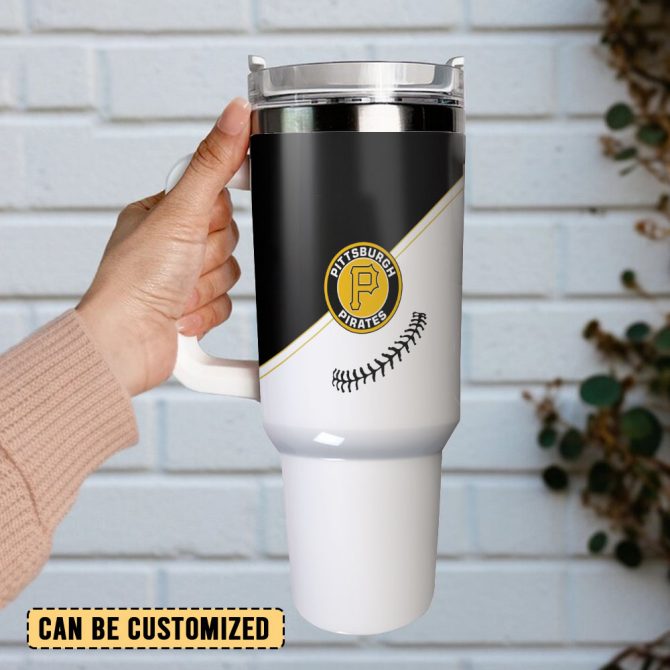 Pittburgh Pirates Mlb Custom Stanley Quencher 40Oz Stainless Steel Tumbler With Handle - Image 3