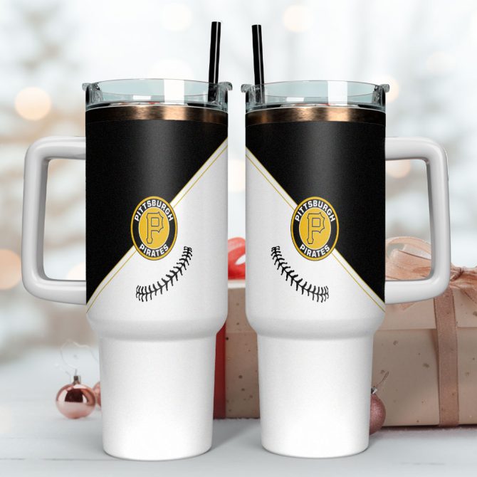 Pittburgh Pirates Mlb Custom Stanley Quencher 40Oz Stainless Steel Tumbler With Handle - Image 4
