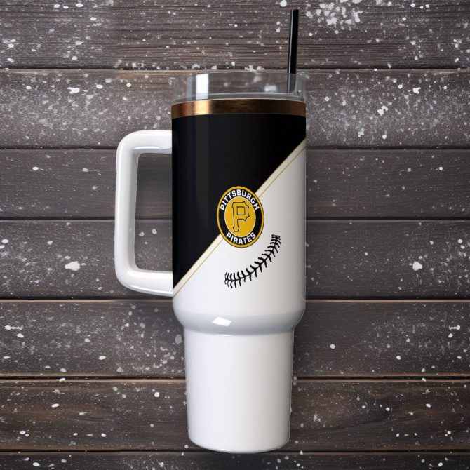 Pittburgh Pirates Mlb Custom Stanley Quencher 40Oz Stainless Steel Tumbler With Handle - Image 2