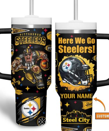 Pittsburgh Steelers Nfl Custom Stanley Quencher 40Oz Stainless Steel Tumbler With Handle